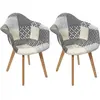 Lot De 2 Fauteuils Design "patchwork" 85cm Gris - Paris Prix
