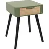 Table De Chevet 1 Tiroir en Bois 48cm Vert Kaki - Paris Prix