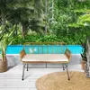 AC-DÉCO Banc dExtérieur & Coussin Surabaya 116cm Beige