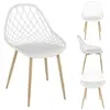 PARIS PRIX Lot De 4 Chaises D'extérieur En Plastique "Malaga" - Blanc - P 53,3 X H 83,4 Cm