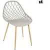 PARIS PRIX Lot De 4 Chaises Extérieur "Malaga" Avec Pieds En Fer - Taupe Et Beige - L 52.3 X H 83.4 X L 53.3 Cm