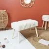 Banc Design en Bois Mirage 60cm Blanc & Beige - Paris Prix