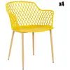Lot De 4 Fauteuils Design "malaga" 80cm Jaune - Paris Prix