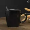 Lot de 6 Mugs en Céramique Lounge 40cl Noir - Noir & Doré - Élégant & Utile