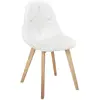 Chaise scandinave - patchwork blanc - polyester - bois hêtre - 1 place