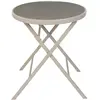 HOME DECO FACTORY Table Ronde De Jardin En Métal Pliable "Elba" - Beige - D 60 X H 71 Cm