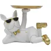 HOME DECO FACTORY Vide-Poche Statue "Bulldog" 27cm Blanc