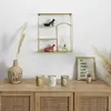 HOME DECO FACTORY Étagère Murale en Métal Martelé "Alia" 45cm Or