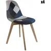AC-DÉCO Lot de 2 chaises Patchwork - Bleu