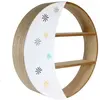 AC-DÉCO Etagères murales - Etagère ronde - Demi lune - Bois - D 38 cm Blanc