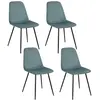 AC-DÉCO Poufs fauteuils et chaises - Chaise en velours côtelé - Giulia - L 54 cm x l 44,2 cm x H 85,2 cm - Bleu