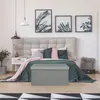 HOME DECO FACTORY Banc de rangement pliable en velours Giulia - Gris - L. 76 x H. 38 cm