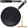 AC-DÉCO Crêpière - Induction - D. 28 cm - Aluminium - Noir - Accessoires inclus