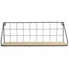 JANE Etagère murale bois et métal - Rectangle -15X45X15 cm - Noir/Beig...