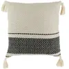Coussin rayures style berbères avec pompons 40 cm