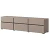 MEUBLORAMA Meuble TV 180cm coloris beige et noir collection HAVANA. Meuble design avec 3 portes et 3 tiroirs.