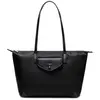 Sac à Main Nylon - David Jones - Cabas Shopping Femme - Fourre-Tout Souple Grande Taille Bandoulière Epaule - Travail Voyage - Noir