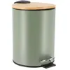 Poubelle metal frein de chute 2.5L - kaki bambou Tendance