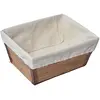 Panier rectangulaire evase bambou et pp - bambou tissu blanc Tendance