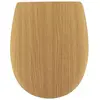 Tendance - Abattant wc bois moule 18 pouces forme plate attaches acier inoxydable - facon chene