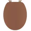 Tendance - abattant wc mdf 18 pouces couvercle design et assise facon acacia attaches plastique - ambre