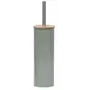 Tendance - Brosse wc metal couvercle bambou - kaki