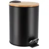 POUBELLE METAL FREIN DE CHUTE 2,5L  - NOIR   BAMBOU - Tendance - Noir