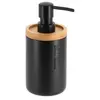 Distributeur a savon polyresine 280 ml - noir mat bambou Tendance