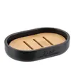 Porte savon polyresine - noir mat bambou Tendance