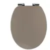 TENDANCE - Abattant WC Taupe avec frein de chute et déclipsable