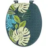 TENDANCE - Abattant WC en Bois déco Vent d'exotisme avec kit de fixation Vert