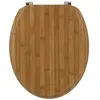 Tendance - Abattant wc bois moule 18 pouces attaches acier inoxydable - facon bambou