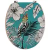 Abattant WC en Bois déco Jungle Fever Bleu avec Kit fixation en Acier ...