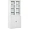 Bibliothèque vitrine 4 portes PISE bois blanc