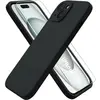 Coque Pour iPhone 15 Silicone Noir + Verre Trempe Little Boutik®