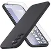 Coque Pour Samsung Galaxy S24 Plus Silicone Noir + Verre Trempe Little...