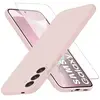 Coque Pour Samsung Galaxy S24 Plus Silicone Rose + Verre Trempe Little...