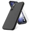 Coque Pour Samsung Galaxy S23 FE Silicone Noir + 2 Verres Trempes Litt...