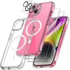 MASSILIA TECH Coque pour iphone 15 - 2x vitre verre trempé + 2x vitre caméra compatible magsafe hd transparent