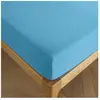 COTON PUR Drap housse 180 x 200 cm bonnet 30 cm 'Prémium' pour lit 2 places King Size - Prémium Cyan