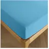 COTON PUR Drap housse 200 x 200 cm bonnet 30 cm 'Prémium' pour lit 2 places King Size - Prémium Cyan