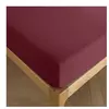 COTON PUR Drap housse 200 x 200 cm bonnet 30 cm 'Prémium' pour lit 2 places King Size - Prémium Grenat