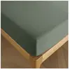 COTON PUR Drap housse 180 x 200 cm bonnet 30 cm 'Prémium' pour lit 2 places King Size - Prémium Romarin