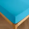 COTON PUR Drap housse 90 x 190 cm bonnet 30 cm 'Prémium' pour lit 1 place - Prémium Cyan