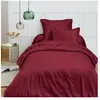 COTON PUR Housse de couette 140 x 200 cm "Prémium" pour lit 1 place - Prémium Grenat