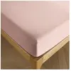 COTON PUR Drap housse 160 x 200 cm bonnet 30 cm "Prémium" pour lit 2 places - Prémium Rose Dragée