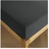 COTON PUR Drap housse 160 x 200 cm bonnet 30 cm 'Prémium' pour lit 2 places - Prémium Truffe