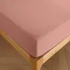 COTON PUR Drap housse 160 x 200 cm bonnet 30 cm "Prémium" pour lit 2 places - Prémium Vieux Rose