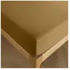 COTON PUR Drap housse 160 x 200 cm bonnet 30 cm 'Prémium' pour lit 2 places - Prémium Caramel