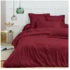 COTON PUR Housse de couette 260 x 240 cm "Prémium" pour lit 2 places King Size - Prémium Grenat